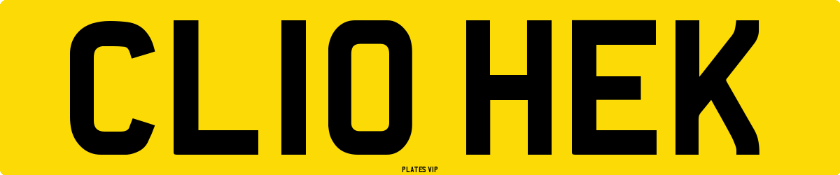 CL10 HEK Number Plate