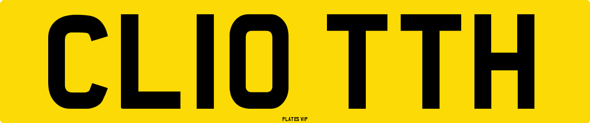 CL10 TTH Number Plate