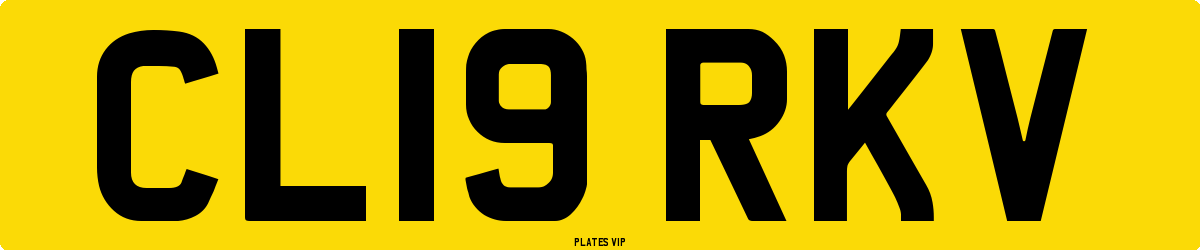 CL19 RKV Number Plate