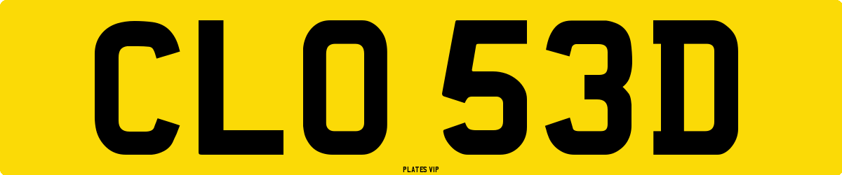 CLO 53D Number Plate