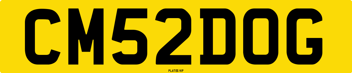 CM 52 DOG Number Plate