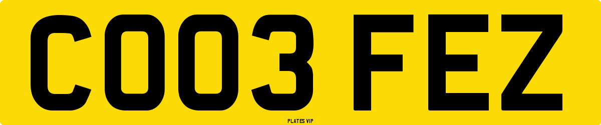 CO03 FEZ Number Plate