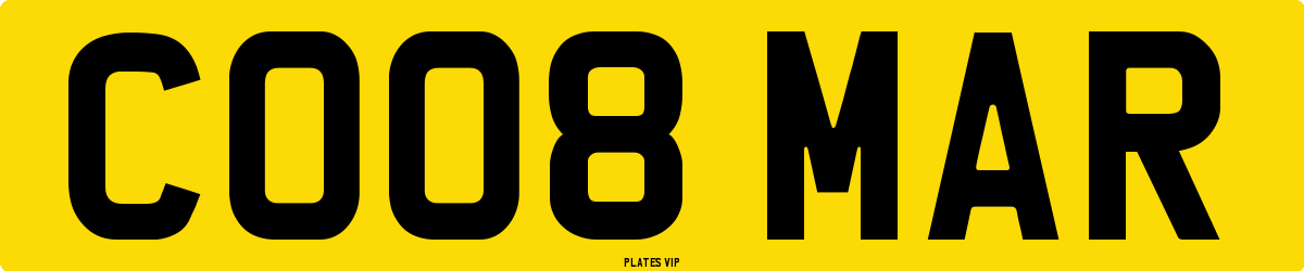CO08 MAR Number Plate