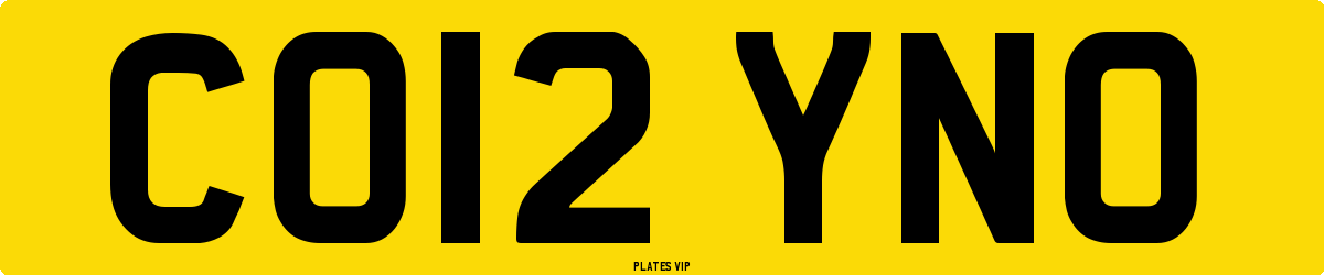 CO12 YNO Number Plate