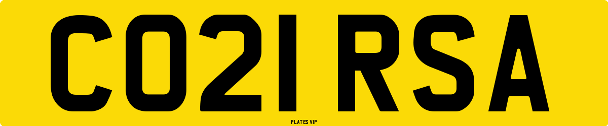 CO21 RSA Number Plate