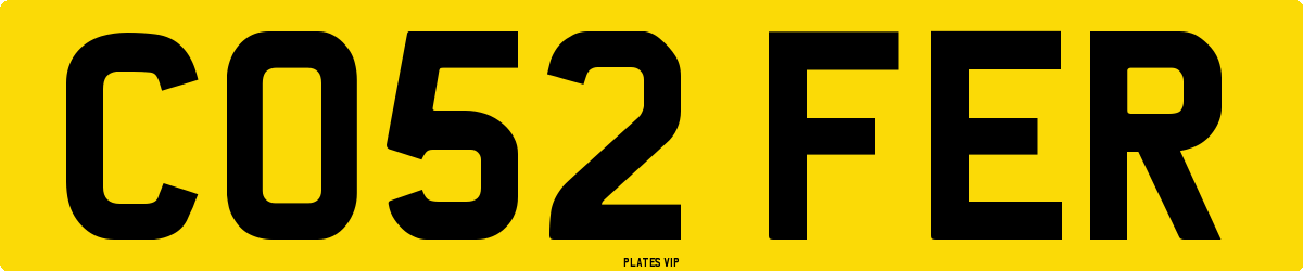 CO52 FER Number Plate