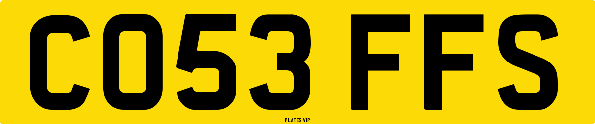 CO53 FFS Number Plate