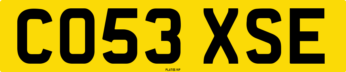 CO53 XSE Number Plate