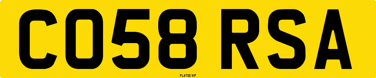 CO58 RSA Number Plate