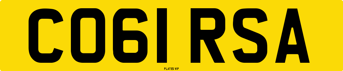 CO61 RSA Number Plate