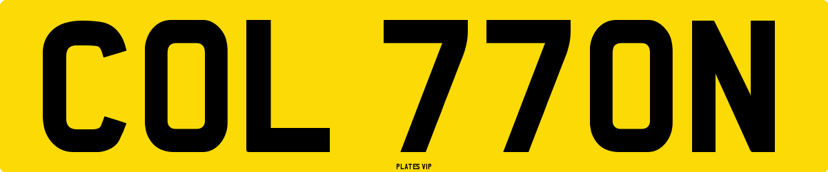 COL 770N Number Plate
