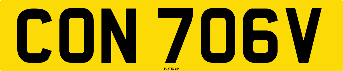 CON 706V Number Plate