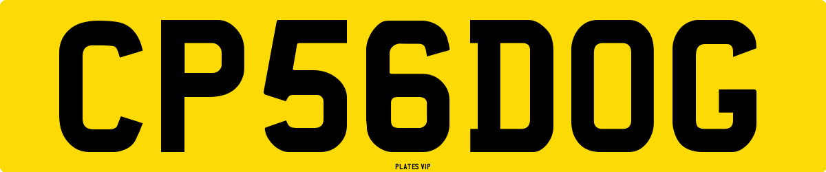 CP 56 DOG Number Plate