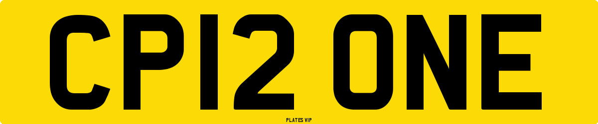 CP12 ONE Number Plate