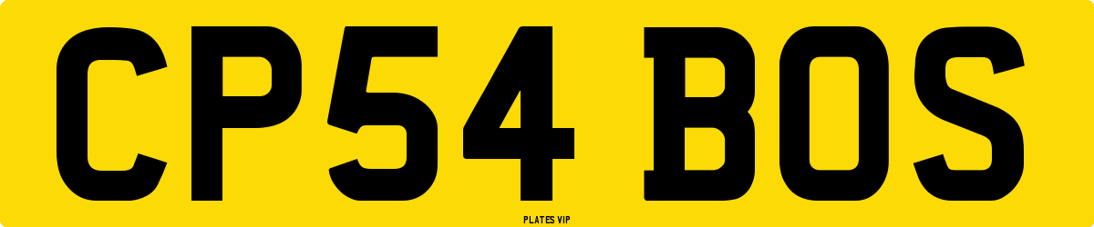 CP54 BOS Number Plate