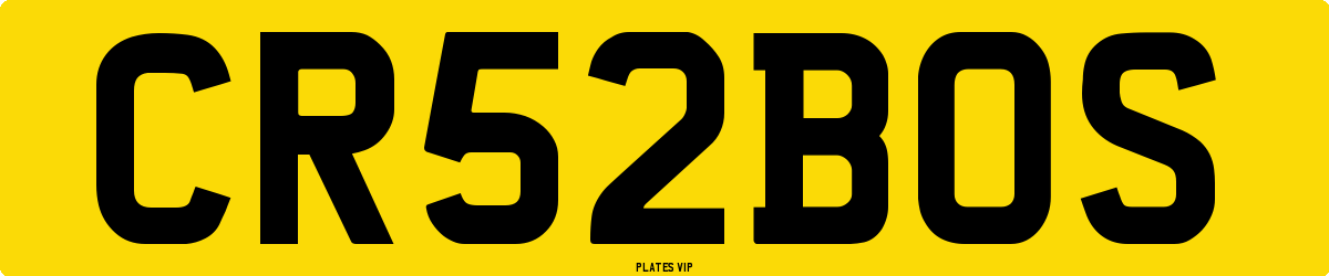 CR 52 BOS Number Plate