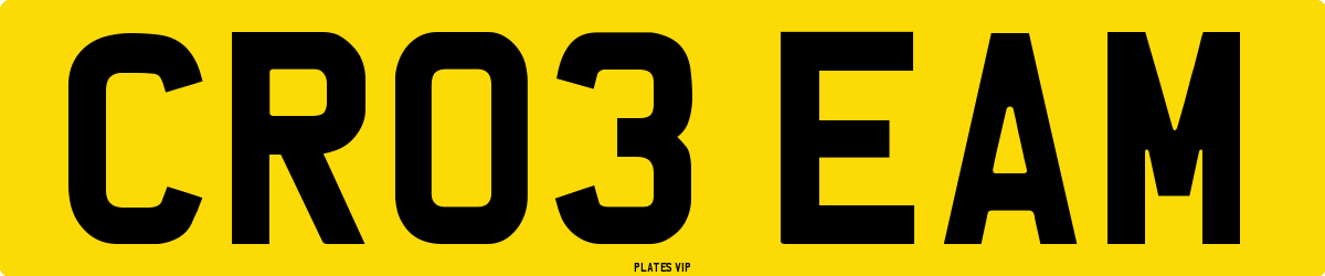CR03 EAM Number Plate