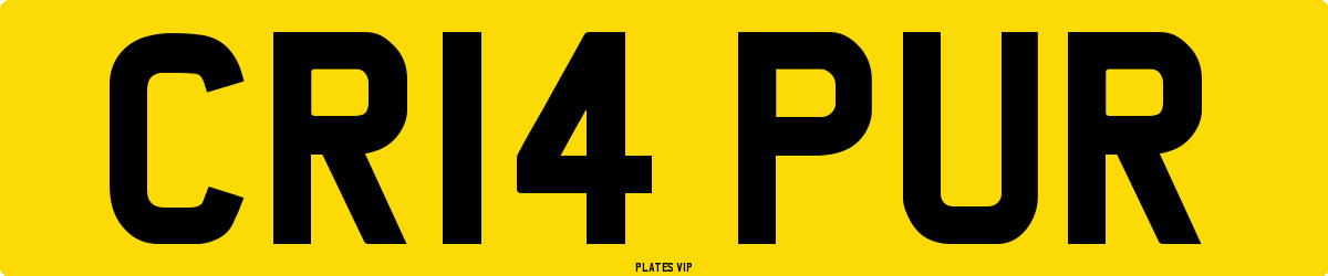 CR14 PUR Number Plate