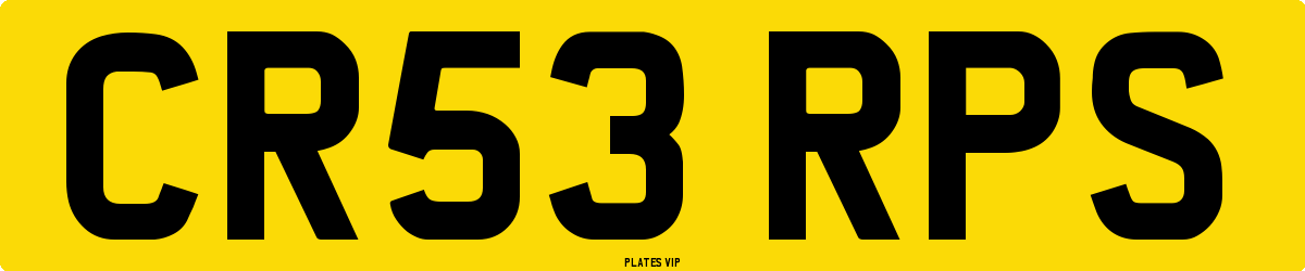 CR53 RPS Number Plate