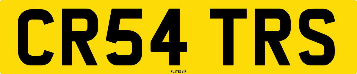 CR54 TRS Number Plate