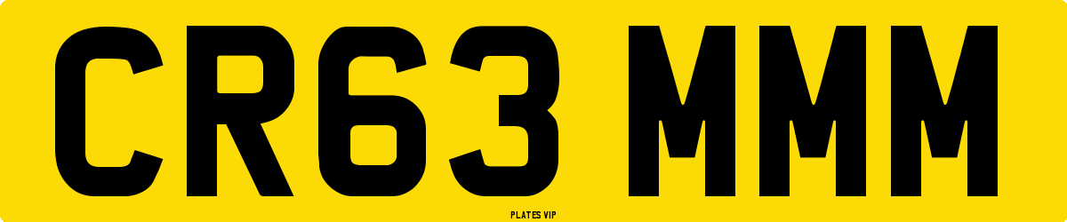 CR63 MMM Number Plate