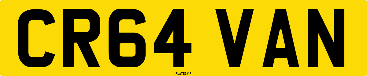CR64 VAN Number Plate