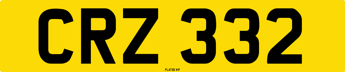 CRZ 332 Number Plate