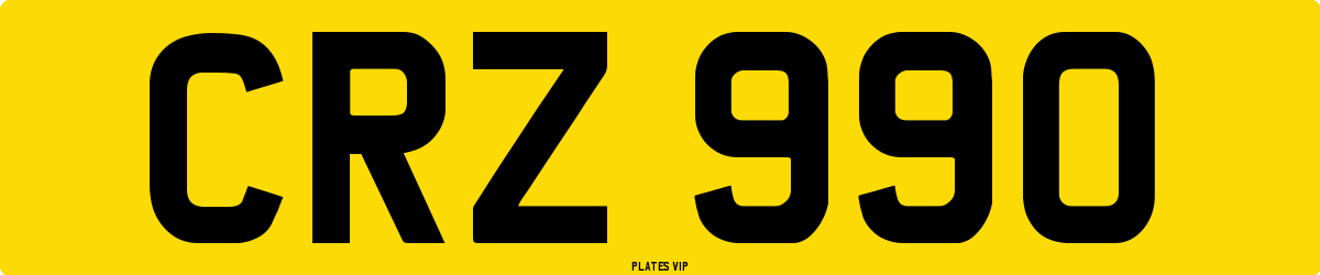 CRZ 990 Number Plate