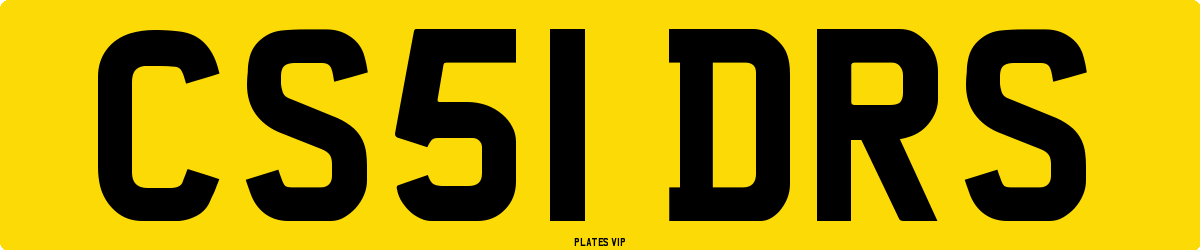 CS51 DRS Number Plate