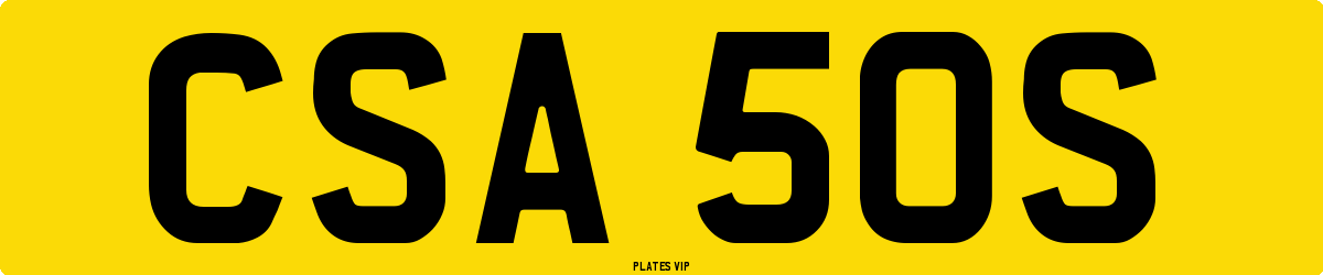 CSA 50S Number Plate