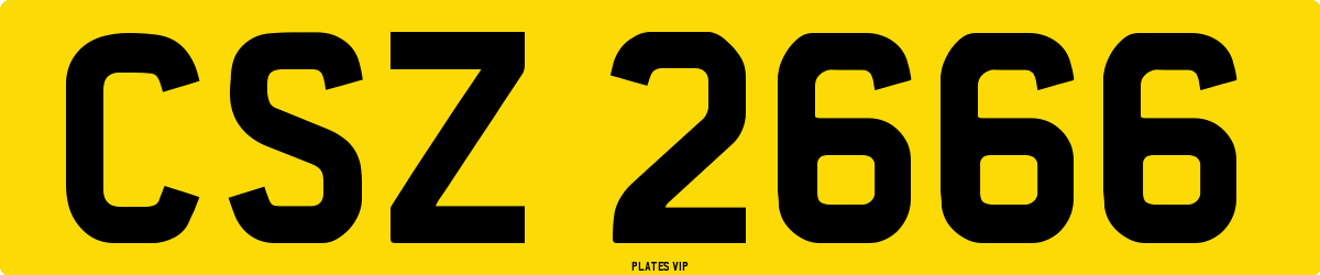 CSZ 2666 Number Plate