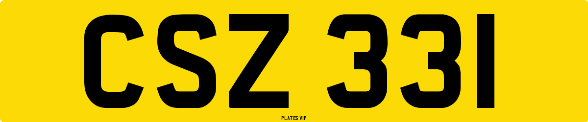 CSZ 331 Number Plate