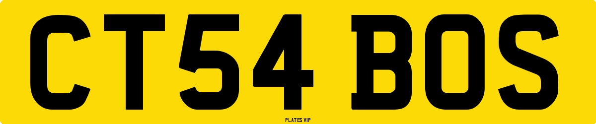 CT54 BOS Number Plate