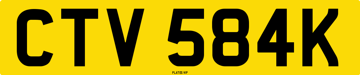 CTV 584K Number Plate