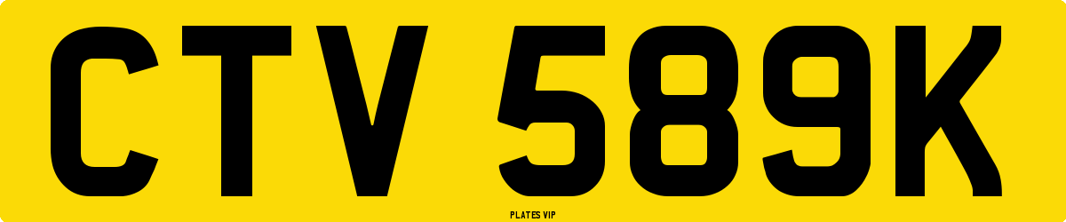 CTV 589K Number Plate