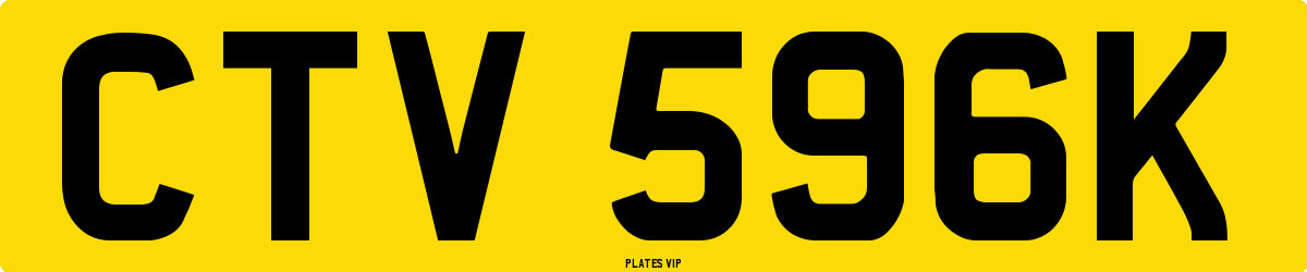 CTV 596K Number Plate