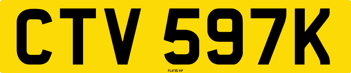 CTV 597K Number Plate