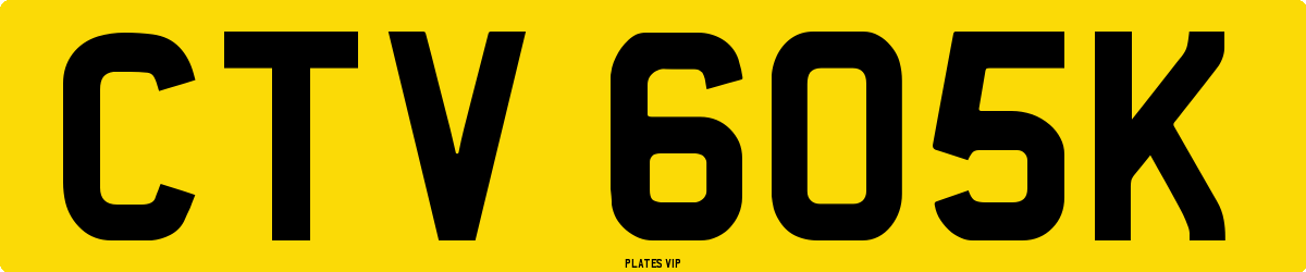 CTV 605K Number Plate