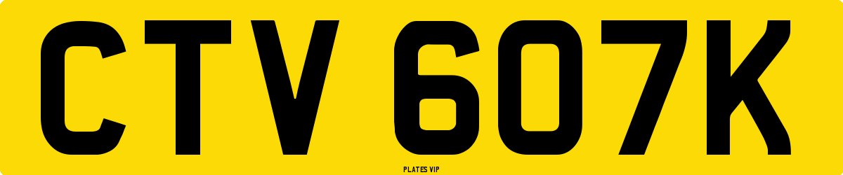CTV 607K Number Plate