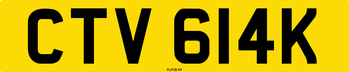 CTV 614K Number Plate