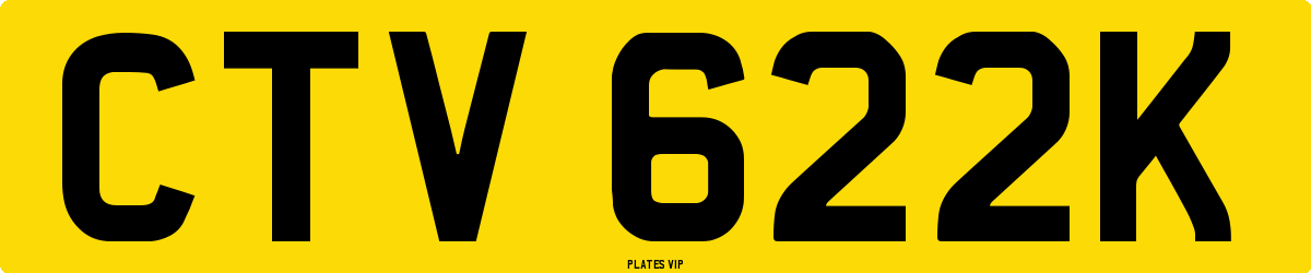 CTV 622K Number Plate