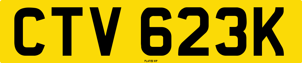 CTV 623K Number Plate