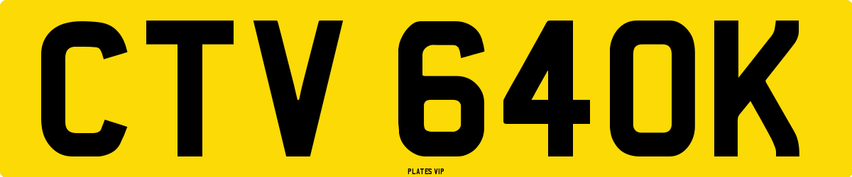 CTV 640K Number Plate