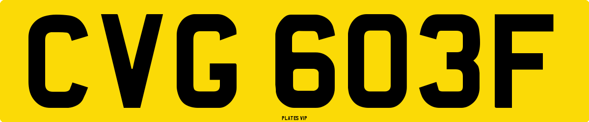 CVG 603F Number Plate