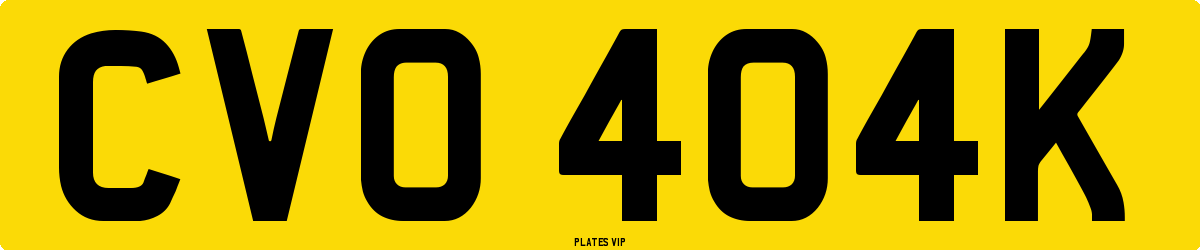 CVO 404K Number Plate