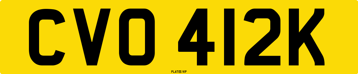 CVO 412K Number Plate