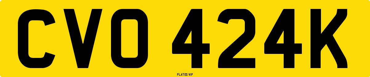 CVO 424K Number Plate