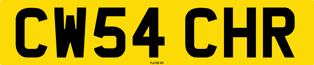 CW54 CHR Number Plate
