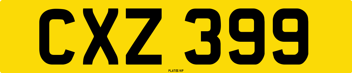 CXZ 399 Number Plate
