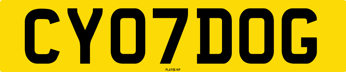 CY 07 DOG Number Plate